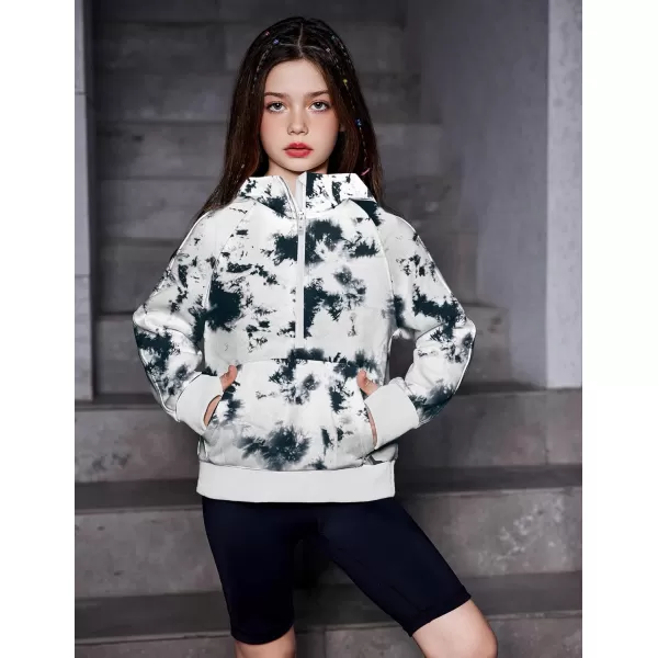 Arshiner Girls Half Zip Sweatshirt Fleece Pullover Hoodie Long Sleeve Fall Winter Tops Clothes Thumb Hole