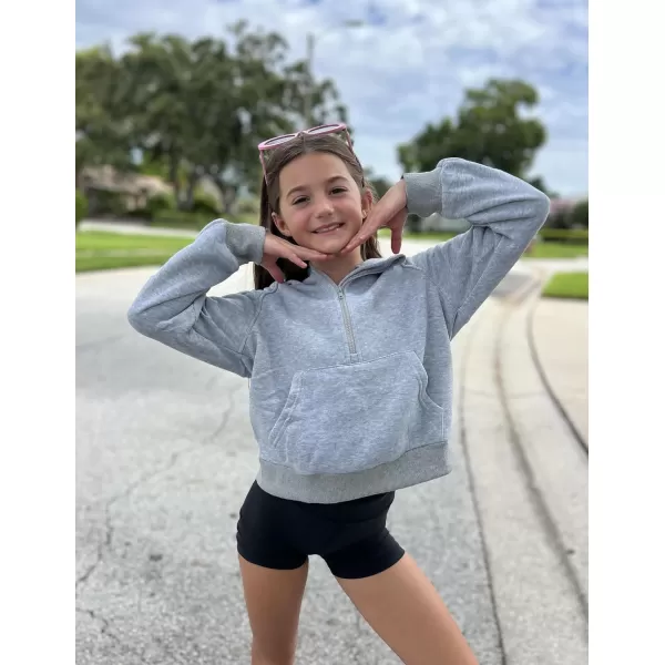 Arshiner Girls Half Zip Sweatshirt Fleece Pullover Hoodie Long Sleeve Fall Winter Tops Clothes Thumb Hole