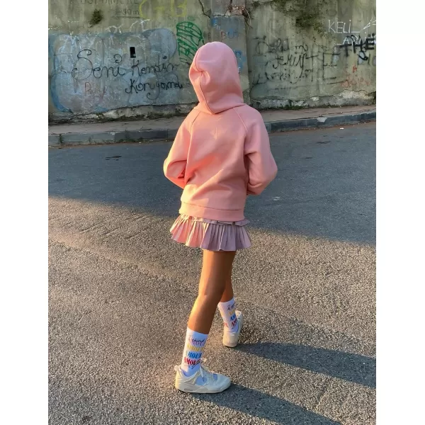 Arshiner Girls Half Zip Sweatshirt Fleece Pullover Hoodie Long Sleeve Fall Winter Tops Clothes Thumb Hole