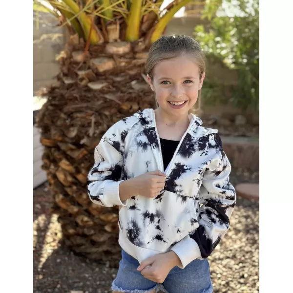Arshiner Girls Half Zip Sweatshirt Fleece Pullover Hoodie Long Sleeve Fall Winter Tops Clothes Thumb Hole