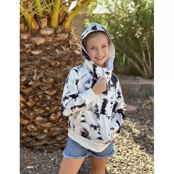 Arshiner Girls Half Zip Sweatshirt Fleece Pullover Hoodie Long Sleeve Fall Winter Tops Clothes Thumb Hole