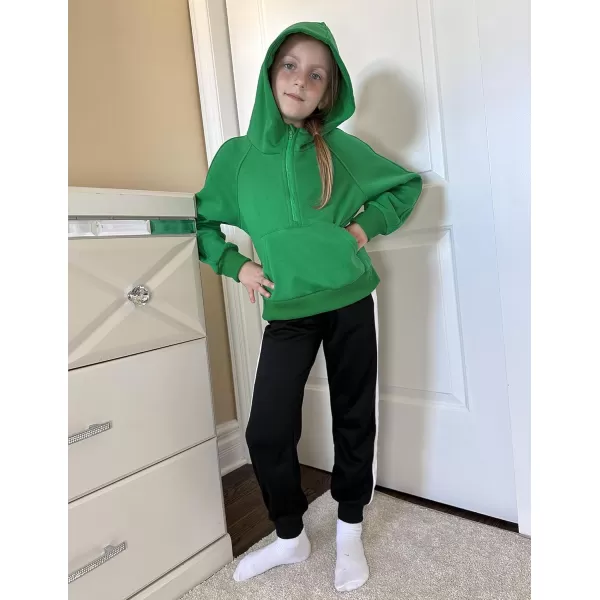 Arshiner Girls Half Zip Sweatshirt Fleece Pullover Hoodie Long Sleeve Fall Winter Tops Clothes Thumb Hole