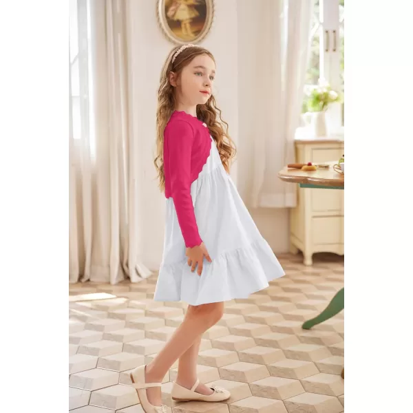 Arshiner Girls Open Front Bolero Shrug Kids Long Sleeve Cropped Elegant Cardigan Knit Sweater