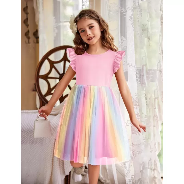 Arshiner Toddler Tutu Dress Little Girls Fluffy Summer Dresses Casual Party Tulle Sundress for Kids 2-6Y