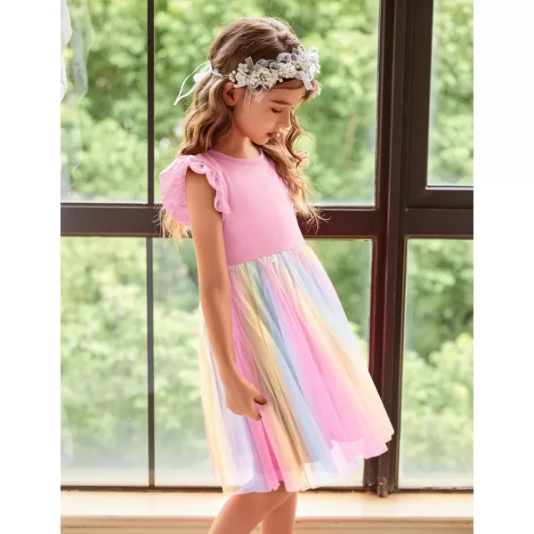 Arshiner Toddler Tutu Dress Little Girls Fluffy Summer Dresses Casual Party Tulle Sundress for Kids 2-6Y