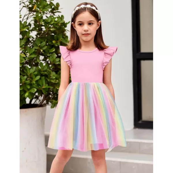 Arshiner Toddler Tutu Dress Little Girls Fluffy Summer Dresses Casual Party Tulle Sundress for Kids 2-6Y
