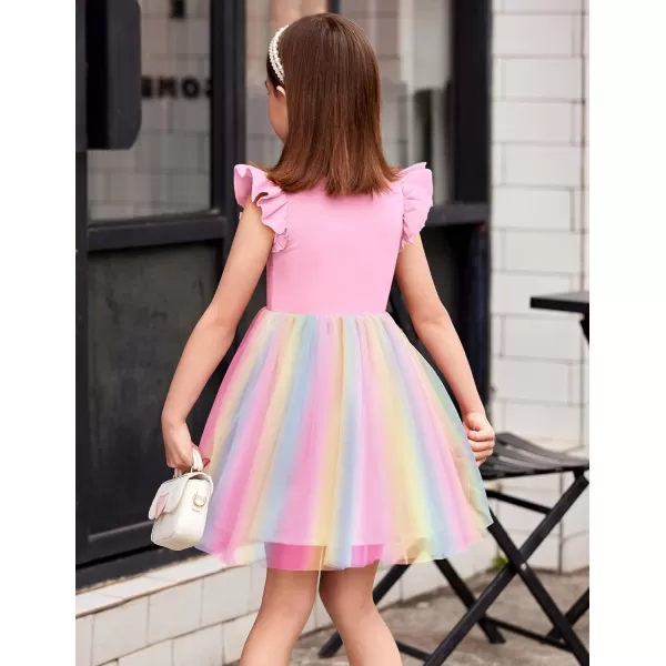 Arshiner Toddler Tutu Dress Little Girls Fluffy Summer Dresses Casual Party Tulle Sundress for Kids 2-6Y