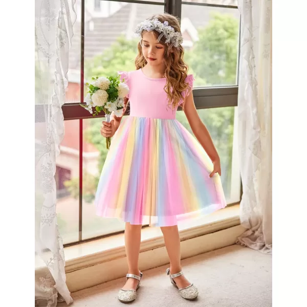 Arshiner Toddler Tutu Dress Little Girls Fluffy Summer Dresses Casual Party Tulle Sundress for Kids 2-6Y