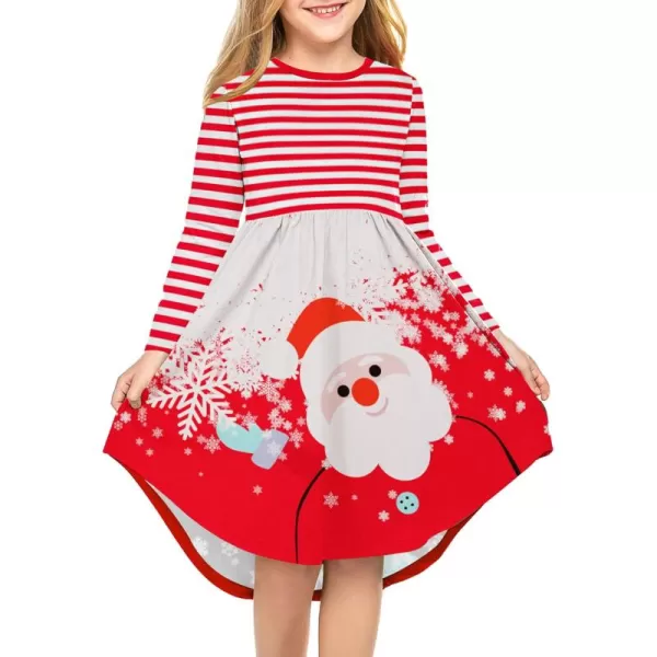 Arshiner Girls Dress Kids Holiday Casual Long Sleeve High Low Swing Midi Dresses