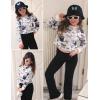 imageArshiner Girls Crewneck Sweatshirt Long Sleeve Pullover Tops Drop Shoulder Sweatshirts Side Split for 514 YearsButterfly  White