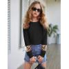 imageArshiner Girls Crewneck Sweatshirt Long Sleeve Pullover Tops Drop Shoulder Sweatshirts Side Split for 514 YearsLeopard Patchwork Sleeve
