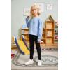 imageArshiner Girls Crewneck Sweatshirt Long Sleeve Pullover Tops Drop Shoulder Sweatshirts Side Split for 514 YearsLight Blue