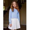 imageArshiner Girls Crewneck Sweatshirt Long Sleeve Pullover Tops Drop Shoulder Sweatshirts Side Split for 514 YearsLight Blue