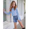 imageArshiner Girls Crewneck Sweatshirt Long Sleeve Pullover Tops Drop Shoulder Sweatshirts Side Split for 514 YearsLight Blue