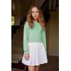imageArshiner Girls Crewneck Sweatshirt Long Sleeve Pullover Tops Drop Shoulder Sweatshirts Side Split for 514 YearsLight Green