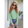 imageArshiner Girls Crewneck Sweatshirt Long Sleeve Pullover Tops Drop Shoulder Sweatshirts Side Split for 514 YearsLight Green