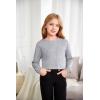imageArshiner Girls Crewneck Sweatshirt Long Sleeve Pullover Tops Drop Shoulder Sweatshirts Side Split for 514 YearsLight Grey