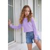 imageArshiner Girls Crewneck Sweatshirt Long Sleeve Pullover Tops Drop Shoulder Sweatshirts Side Split for 514 YearsLight Purple