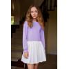 imageArshiner Girls Crewneck Sweatshirt Long Sleeve Pullover Tops Drop Shoulder Sweatshirts Side Split for 514 YearsLight Purple