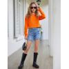 imageArshiner Girls Crewneck Sweatshirt Long Sleeve Pullover Tops Drop Shoulder Sweatshirts Side Split for 514 YearsOrange
