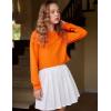 imageArshiner Girls Crewneck Sweatshirt Long Sleeve Pullover Tops Drop Shoulder Sweatshirts Side Split for 514 YearsOrange