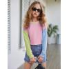 imageArshiner Girls Crewneck Sweatshirt Long Sleeve Pullover Tops Drop Shoulder Sweatshirts Side Split for 514 YearsPink Patchwork