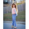 imageArshiner Girls Crewneck Sweatshirt Long Sleeve Pullover Tops Drop Shoulder Sweatshirts Side Split for 514 YearsPink Patchwork