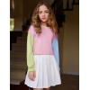 imageArshiner Girls Crewneck Sweatshirt Long Sleeve Pullover Tops Drop Shoulder Sweatshirts Side Split for 514 YearsPink Patchwork