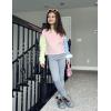 imageArshiner Girls Crewneck Sweatshirt Long Sleeve Pullover Tops Drop Shoulder Sweatshirts Side Split for 514 YearsPink Patchwork
