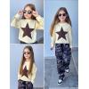 imageArshiner Girls Crewneck Sweatshirt Long Sleeve Pullover Tops Drop Shoulder Sweatshirts Side Split for 514 YearsStar  Khaki