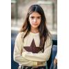 imageArshiner Girls Crewneck Sweatshirt Long Sleeve Pullover Tops Drop Shoulder Sweatshirts Side Split for 514 YearsStar  Khaki