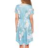 imageArshiner Girls Dress Kids Holiday Casual Long Sleeve High Low Swing Midi DressesBlue Floralshort Sleeve
