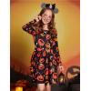 imageArshiner Girls Long Sleeve Stretchy Dress A line Twirly Skater School Party DressHalloween Pumpkin