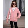 imageArshiner Girls Zip Up Hoodies Teen Fleece FullZip Sweatshirts Jacket Casual Fall Hoodie with PocketLight Pink