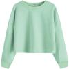imageArshiner Girls Crewneck Sweatshirt Long Sleeve Pullover Tops Drop Shoulder Sweatshirts Side Split for 514 YearsLight Green