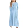 imageArshiner Girls Maxi Dress LongShort Sleeve Casual Holiday Dress with Pockets for 513 YearsLong Sleeve Light Blue