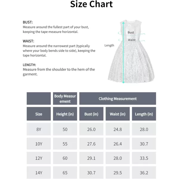 Mebius Girls Sequin Dress Sleeveless Sparkly Special Occasion Kids Party Sequence Sparkle Dress Birthday 814YWhite