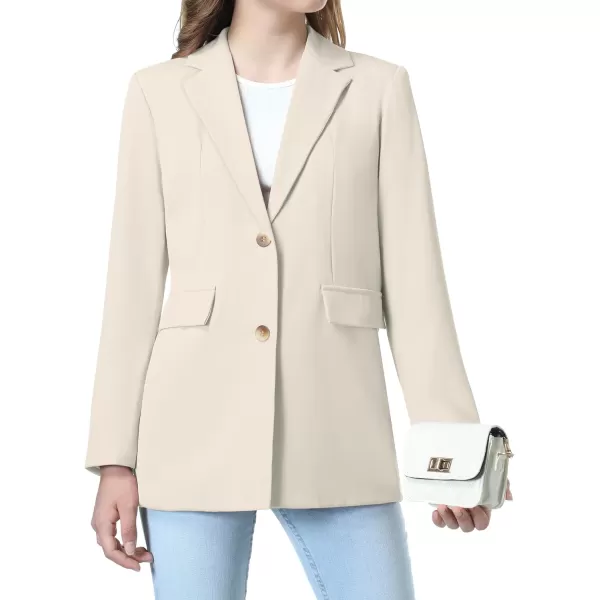 Mebius Girls Blazer Jacket with Inner Pocket Long Sleeve Notched CollarLapel Collar Open Front Casual Kids Blazers SuitKhaki