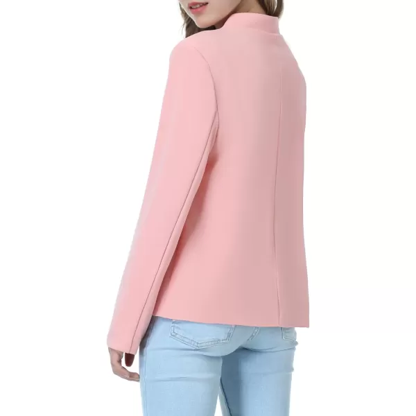 Mebius Girls Blazer Jacket with Inner Pocket Long Sleeve Notched CollarLapel Collar Open Front Casual Kids Blazers SuitPinkcropped