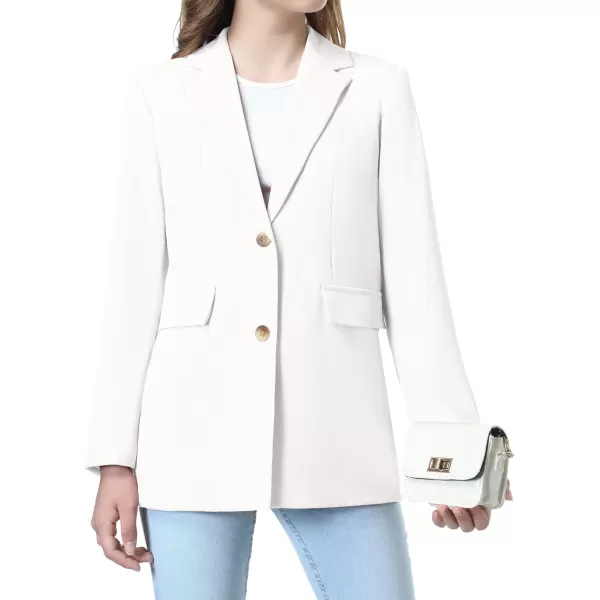 Mebius Girls Blazer Jacket with Inner Pocket Long Sleeve Notched CollarLapel Collar Open Front Casual Kids Blazers SuitWhite