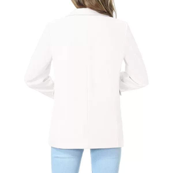 Mebius Girls Blazer Jacket with Inner Pocket Long Sleeve Notched CollarLapel Collar Open Front Casual Kids Blazers SuitWhite