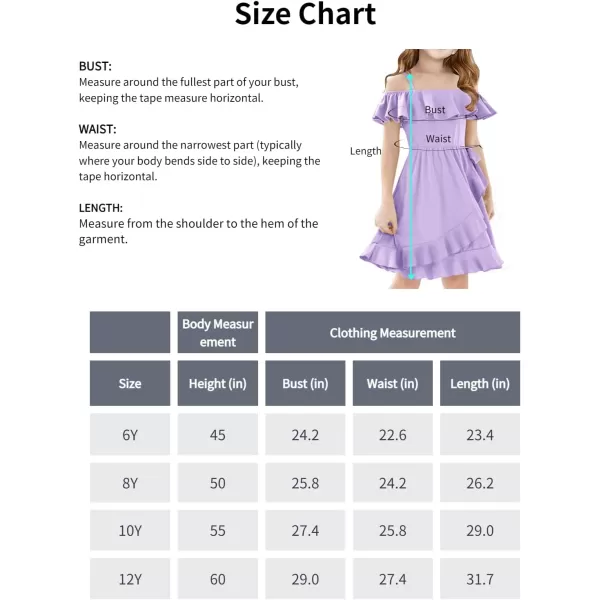 Mebius Girls Off Shoulder Dresses Flowy with Pockets Summer Ruffle Wrap Dress Casual Party Graduatoin Kids DressPink
