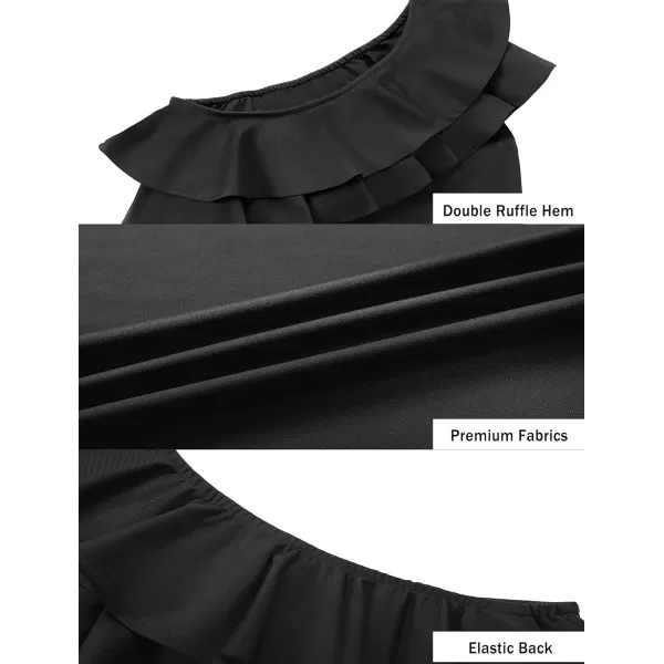 Mebius Girls One Shoulder Party Dress Bodycon Ruffle Trim Sleeve Pencil Summer Dresses for Special Occasions Birthday 814YBlack
