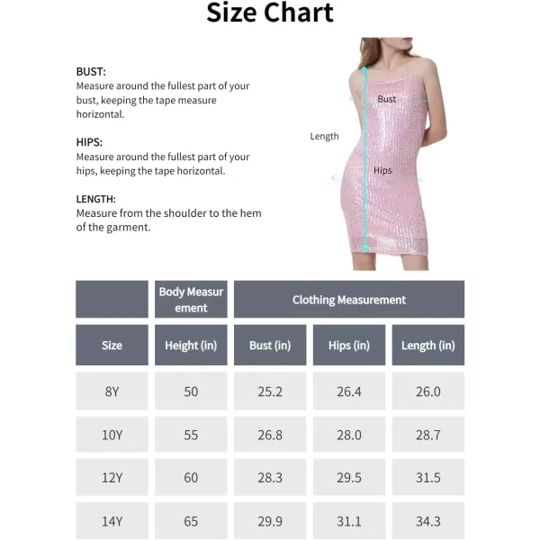 Mebius Girls Sequin Party Dress Bodycon Spaghetti Strap Mini Sparkle School Dance Birthday Special Occasion Dress 814YHot Pink