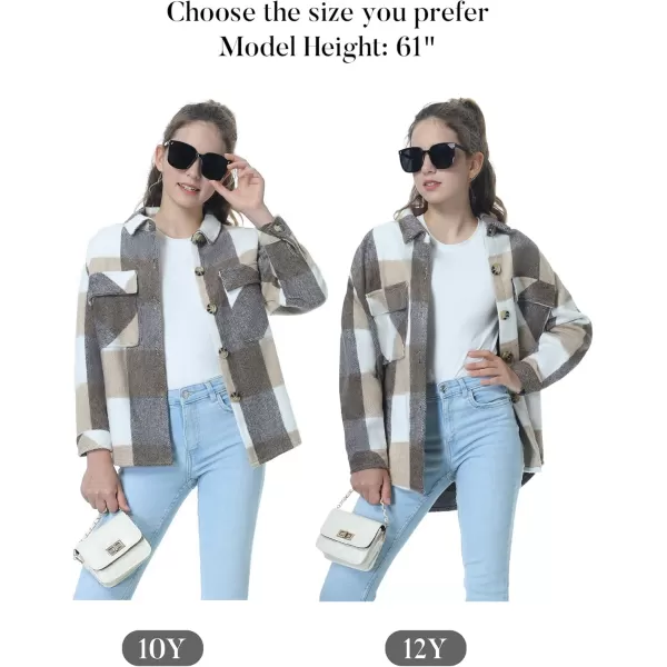 Mebius Girls Shacket Jacket Long Sleeve PlaidCorduroy Color Block Button Down Casual Collared Shirt with PocketYellow Plaid