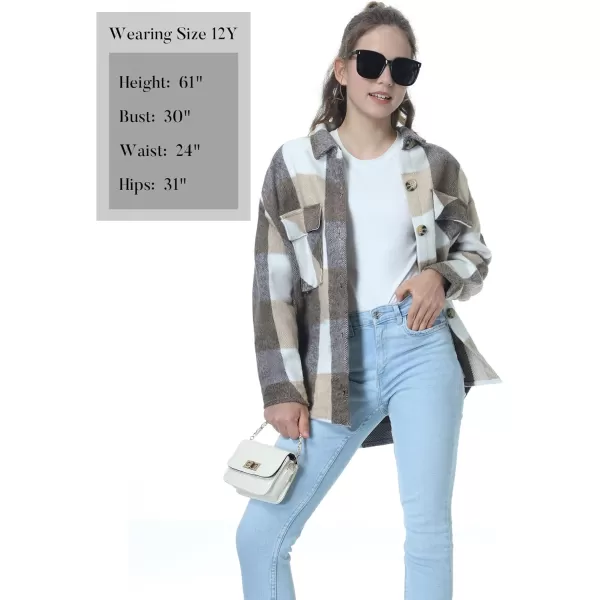 Mebius Girls Shacket Jacket Long Sleeve PlaidCorduroy Color Block Button Down Casual Collared Shirt with PocketYellow Plaid