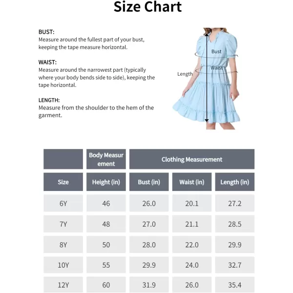 Mebius Girls Puff Short Sleeve Tie Front V Neck Elastic Waist Boho ALine Dress Tiered Dresses for Casual School Preppy 612YPurple