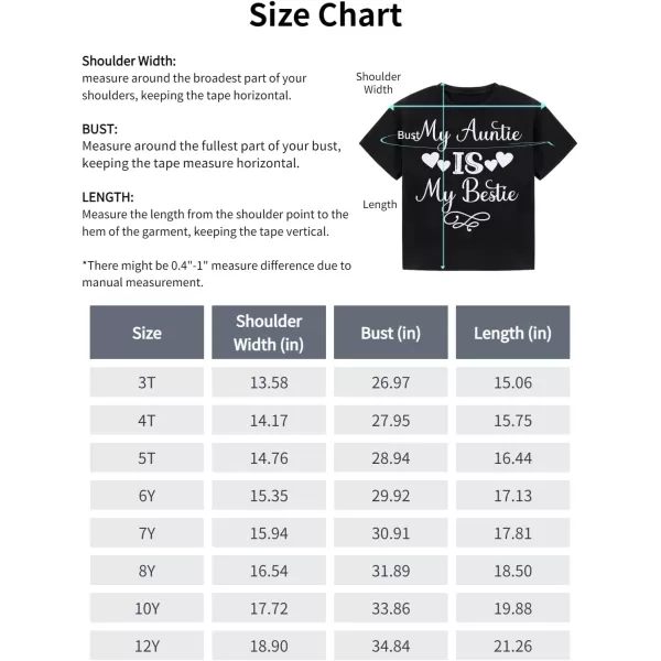 Mebius Girls Toddler Graphic Tees T Shirts Letter Print Summer Casual Short Sleeve Crewneck Preppy Cute Top 3T12YBlack Auntie