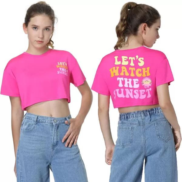 Mebius Girls Toddler Graphic Tees T Shirts Letter Print Summer Casual Short Sleeve Crewneck Preppy Cute Top 3T12YSet 1cropped
