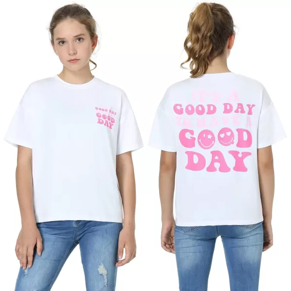 Mebius Girls Toddler Graphic Tees T Shirts Letter Print Summer Casual Short Sleeve Crewneck Preppy Cute Top 3T12YSet 1regular